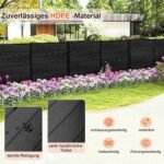 Tvirtas dviejų panelių HDPE lauko privatumo sienelė 115 cm aukščio (Juoda)