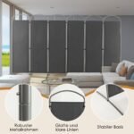 6 dalių sulankstomas pertvaros (Pilka)