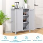 Kompaktiška vonios spintelė su reguliuojama lentyna (Pilka)