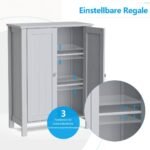 Kompaktiška vonios spintelė su reguliuojama lentyna (Pilka)