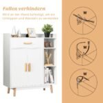 Dvi durelės stalčius ir atviri skyriai su laikymo sistema (Balta)