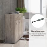 Medinė komoda su stalčiumi ir reguliuojamomis lentynomis (Natūrali)