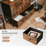 Siaura komoda su šešiais stalčiais ir MDF stalviršiu (Rustikaliai ruda)