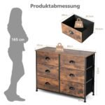 Siaura komoda su šešiais stalčiais ir MDF stalviršiu (Rustikaliai ruda)