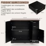 Virtuvės spintelė su stalčiais ir reguliuojamomis lentynomis (Juoda)