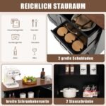 Virtuvės spintelė su stalčiais ir reguliuojamomis lentynomis (Juoda)