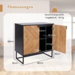 Kredencas 2 durelės 1 lentyna 80x40x80 cm (Juoda)