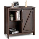 Virtuvinė spintelė su stumdomomis durimis ir 4 skyriais (Ruda)