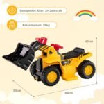 Elektrinis vaikiškas ekskavatorius su laikymo vieta ir krepšinio lanku (Geltona)