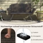 Daugiafunkcė sodo sofa su atlenkiama funkcija ir reguliuojamomis atramomis (Pilka)