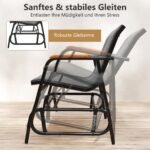 Trivietės sodo suoliuko-supynės su sklandžiu judesiu (Pilka)