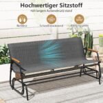 Trivietės sodo suoliuko-supynės su sklandžiu judesiu (Pilka)