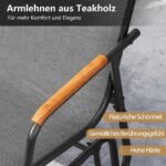 Trivietės sodo suoliuko-supynės su sklandžiu judesiu (Pilka)