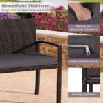 Lauko suolas su pagalve atsparus oro sąlygoms 360 kg keliamoji galia (Pilka)