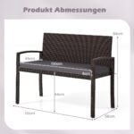 Lauko suolas su pagalve atsparus oro sąlygoms 360 kg keliamoji galia (Pilka)
