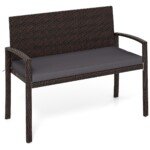 Lauko suolas su pagalve atsparus oro sąlygoms 360 kg keliamoji galia (Pilka)