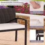 Lauko sodo suoliukas su pagalvėle atsparus oro sąlygoms 360 kg keliamoji galia (Smėlio)