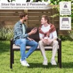 Lauko sodo suoliukas su pagalvėle atsparus oro sąlygoms 360 kg keliamoji galia (Smėlio)