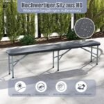 Sulankstomas suoliukas su rankena 180 cm (Pilka)