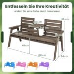 Medinis sodo suolas su sulankstomu staliuku (Ruda)