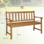 Akacijos medienos dvivietis terasos suoliukas 360 kg (Natūrali)