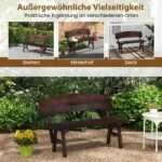 Atsparus oro sąlygoms 120 cm sodo suoliukas su atlošu (Ruda)