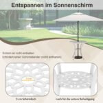 Aliuminio ketaus lauko baldų komplektas su keturiomis kėdėmis ir stalu (Balta)