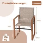 Lauko kėdžių komplektas su kvėpuojančiu audiniu (Ruda)