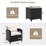 3 dalių lauko baldų komplektas: 2 foteliai ir staliukas (Balta)