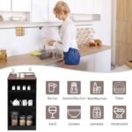 Valgomojo komplektas su 2 kėdėmis ir 3 lentynėlėmis (Juoda)