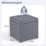 Laikymo dėžė su sėdyne 40x40 cm (Pilka)