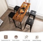 Baro kėdžių komplektas su atrama kojoms 76cm 150kg (Juoda)