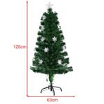 Dirbtinė Kalėdų Eglutė su LED apšvietimu ir šviesolaidžiu 120 cm (Žalia)