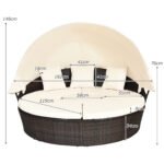 Sodo poilsio komplektas su ištraukiamu stogeliu (Smėlio)