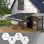 Įtraukiama markizė su rankena aliuminio apsauga nuo saulės 3x2 5 m (Pilka)