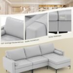 Modulinė kampinė sofa su USB ir elektros lizdu (Šviesiai pilka)