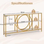 Konsolinis staliukas su trimis pakopomis ir metaliniu rėmu (Balta)
