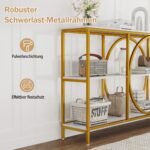 Konsolinis staliukas su trimis pakopomis ir metaliniu rėmu (Balta)