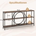 Konsolinis staliukas su trimis lentynomis (Ruda)