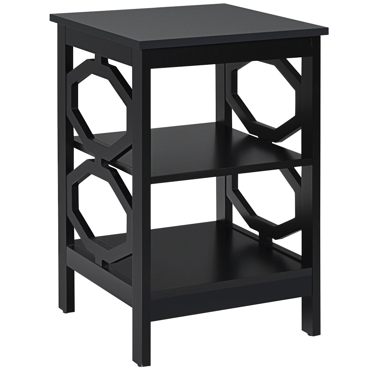 sofatisch-hw65690bk_1_ Daugiatikslis staliukas su trimis lentynomis (Juoda)