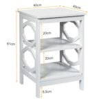 Stilingas trijų lygių staliukas (Balta)