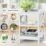 Stilingas trijų lygių staliukas (Balta)