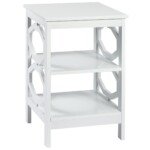 Stilingas trijų pakopų naktinis staliukas (Balta)