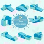 5 minkštų putų blokelių rinkinys vaikams (Šviesiai mėlyna)