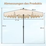 Teratos skėtis su rankena ir ventiliuojamu viršumi 280 cm (Smėlio)