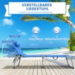 Sulankstoma lauko gultavietė su reguliuojamu atlošu (Mėlyna)