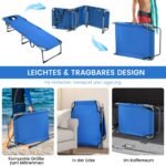 Sulankstoma lauko gultavietė su reguliuojamu atlošu (Mėlyna)