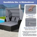 Dvieilis lauko gultas su stogeliu ir išlankstomomis šoninėmis lentynėlėmis (Pilka)