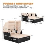 Dvigubas lauko gultas su stogeliu ir išskleidžiamais staliukais (Geltona)