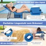 Sulankstoma lauko gultavietė su reguliuojama atlošo ir kojų atrama (Mėlyna)